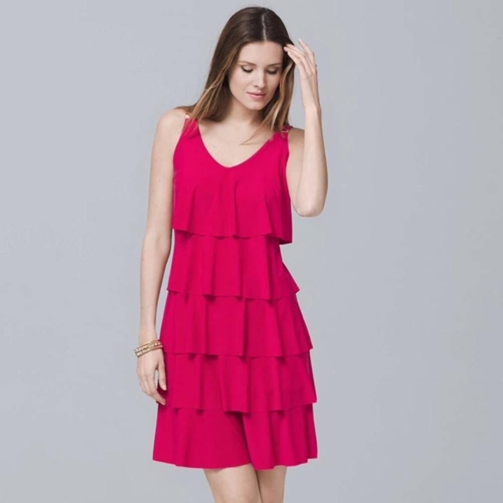 White House Black Market Ruffle Tiered Dress